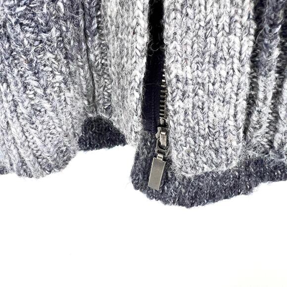 Chicos Sz Medium 1 8/10 WOOL BLEND Winter Navy Blue Sweater Shirt Top Cozy - Picture 6 of 8